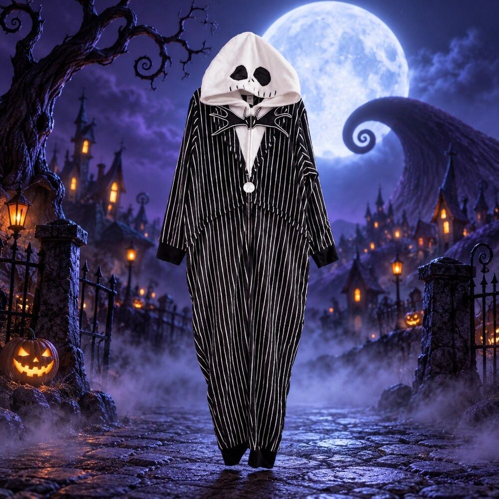 Disney Jack Skellington Adult 3X 22W 24W Plus Size Hooded Halloween Costume C109